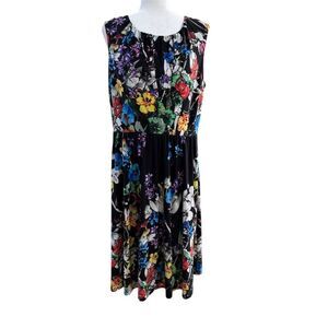 Ellen Tracy Floral Sleeveless Knee Length Dress Size 14